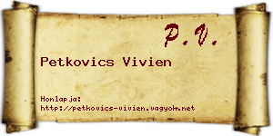 Petkovics Vivien névjegykártya